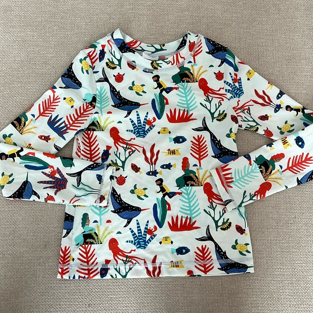 Hanna Andersson Long sleeve rash guard Under the Sea Size 8